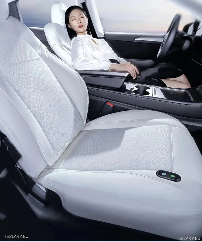 Tesla Model 3 / Y Housse(s) de siège ventilée(s) en cuir PU noir ou blanc ( 1 pièce )