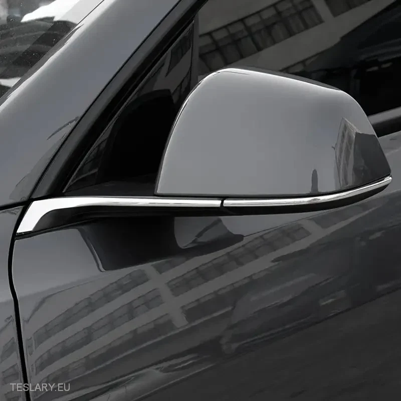 Tesla Model Bande anti-collision chromée/argentée pour rétroviseur latéral Y