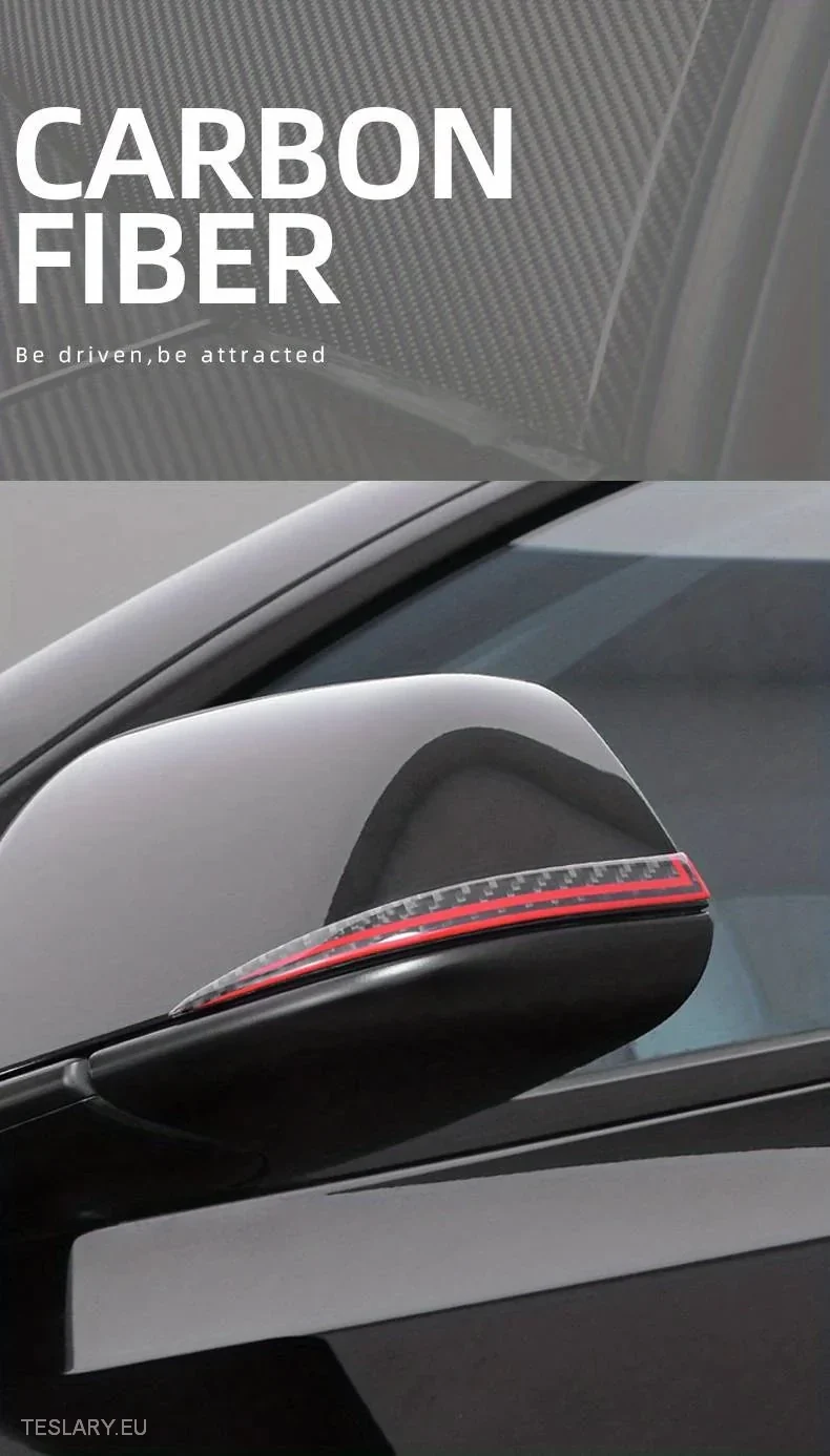 Tesla Model 3 / Y Rétroviseur intérieur avec garniture en véritable fibre de carbone