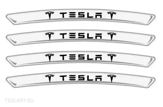 Autocollants pour jantes/alliages Tesla avec logo argent ou noir