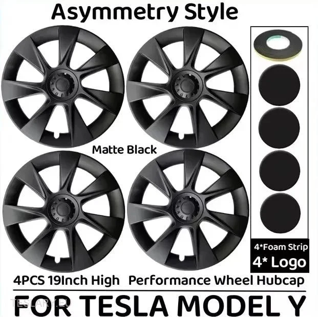 Enjoliveurs sport à couverture complète pour Tesla Y 19" - Noir mat