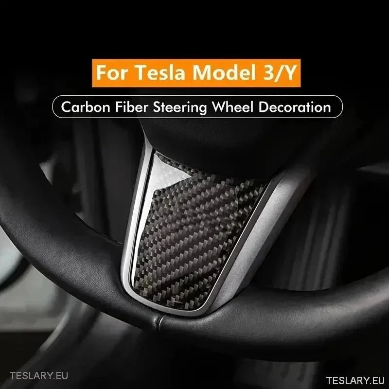 Garniture de volant style fibre de carbone pour Tesla 3/Y
