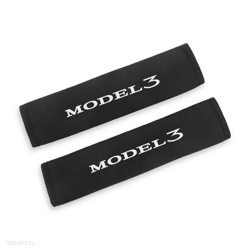 Protection d'épaule pour ceinture de sécurité Tesla avec logo (2 pièces)