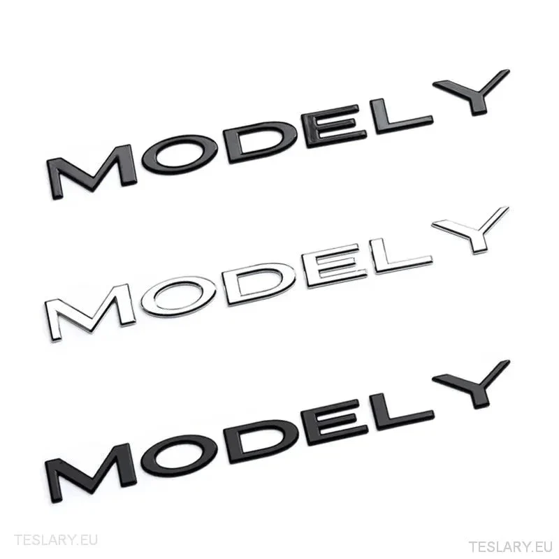 TESLA " MODEL Y " LOGO ARRIÈRE EN CHROME ET NOIR
