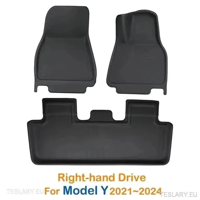 Tapis de sol 3D toutes saisons pour Tesla (conduite à droite) Model 3 / 3+ Hautes Terres / Model Y