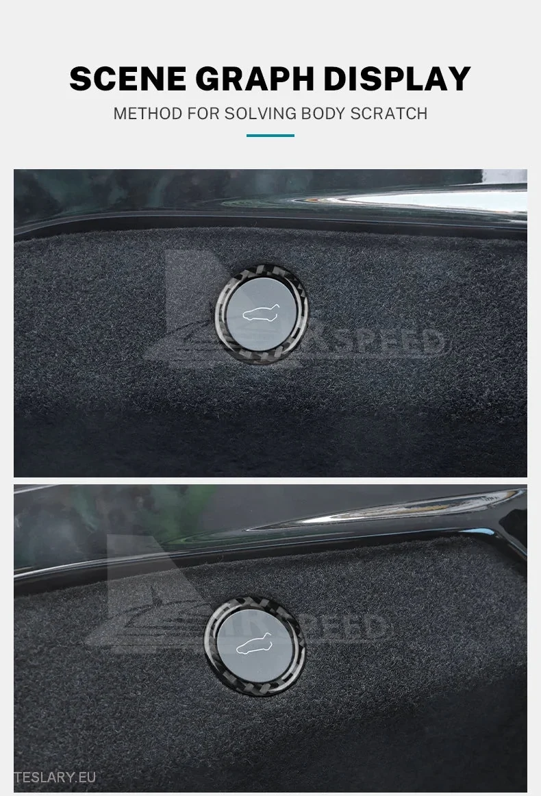 Bouton d'ouverture/fermeture du coffre, coque en fibre de carbone souple pour Tesla 3/Y