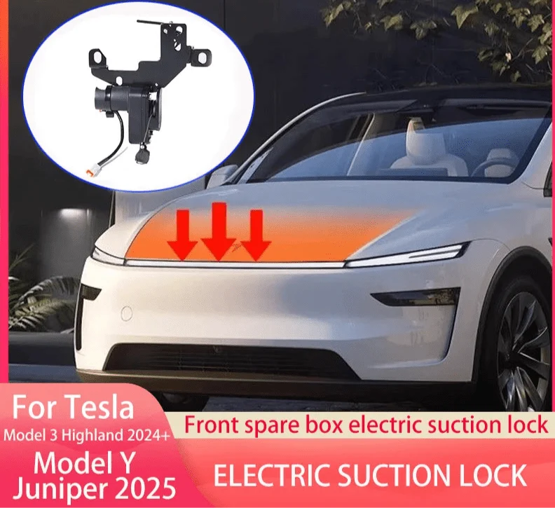 Tesla Model 3, Y, Juniper & Highland, Mécanisme de verrouillage automatique à fermeture douce du coffre avant