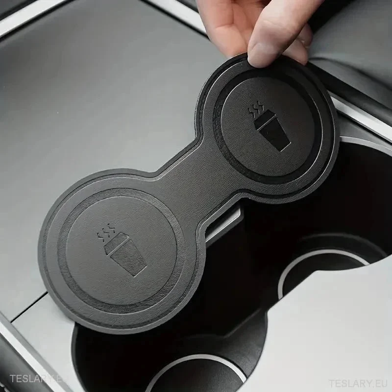 Inserts de console centrale en cuir noir pour Tesla 3/Y