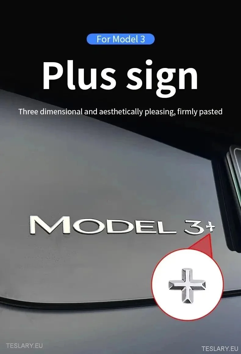 Tesla Model 3+ Longue portée " + " logo Argent
