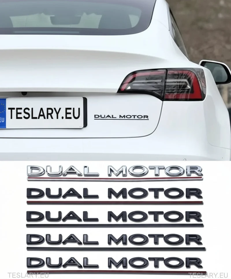 Tesla Model 3 / Y Logo double moteur Logo Noir, Rouge, Chrome, Or et autres couleurs