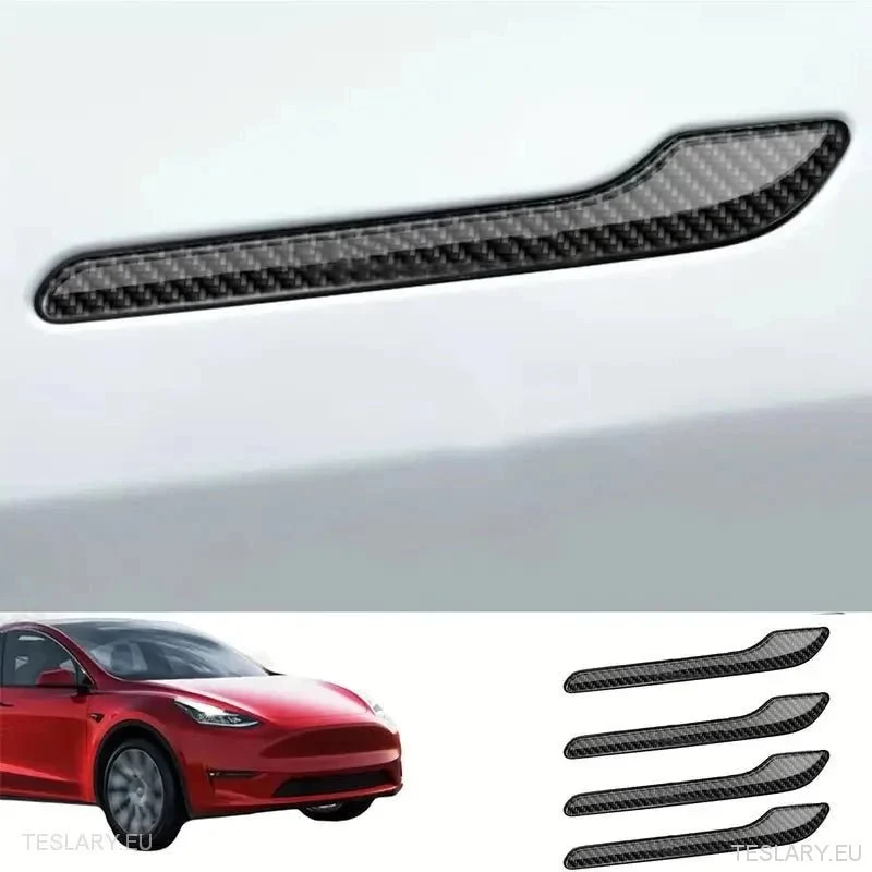 Tesla Model Kit de 3 poignées de porte avec revêtement 3D en plastique et vinyle, disponible en plusieurs couleurs