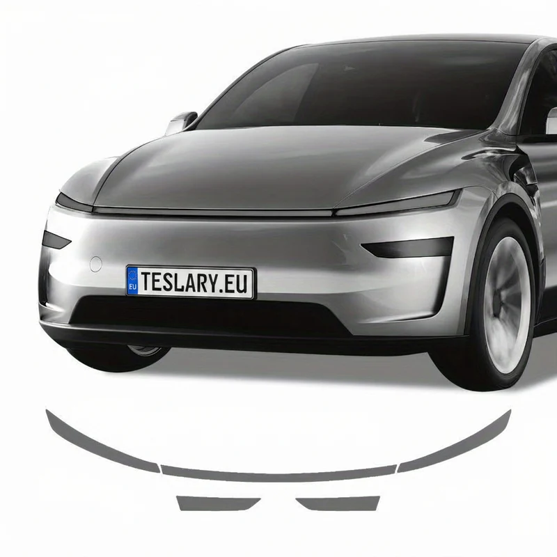 Film de protection pour phares avant et barre de protection en TPU, teinte fumée noire, pour Tesla Model Y+ Genévrier 2025+