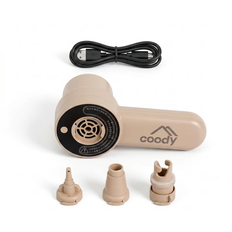 Coody Air Pump GR-119P, Portable Air Pump for Coreo Air Mattress, 3 Nozzles, Up to 2 PSI