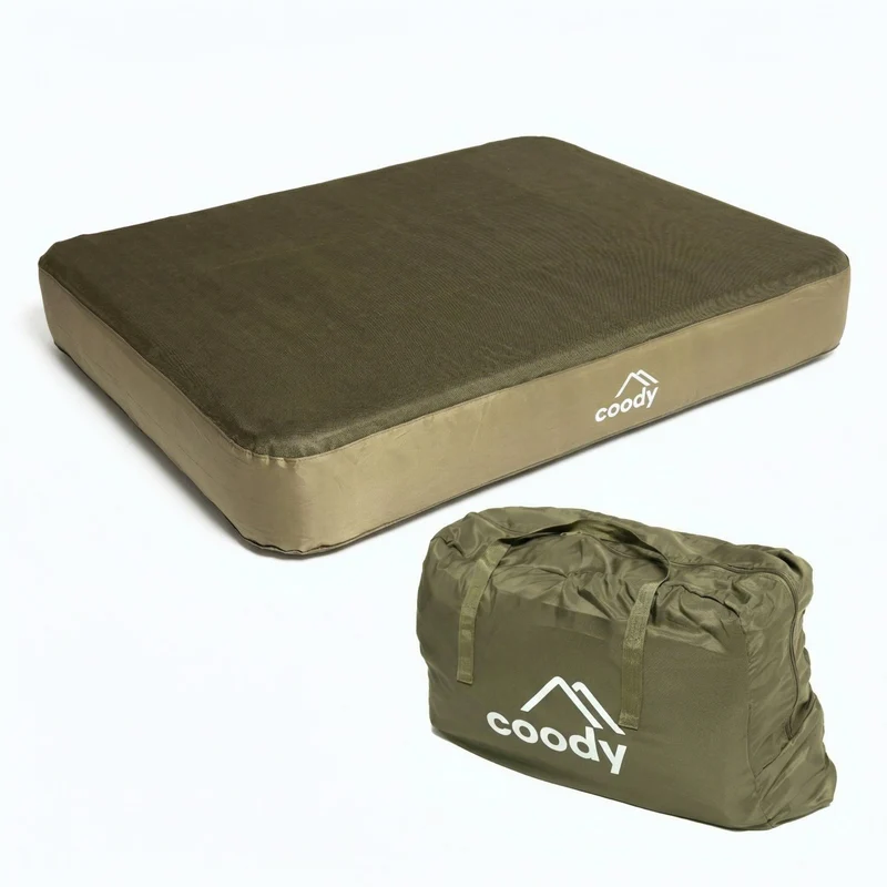 Coody Air Mattress Green Queen (197×150×35 cm) – Premium Air Bed with Built-in Pump