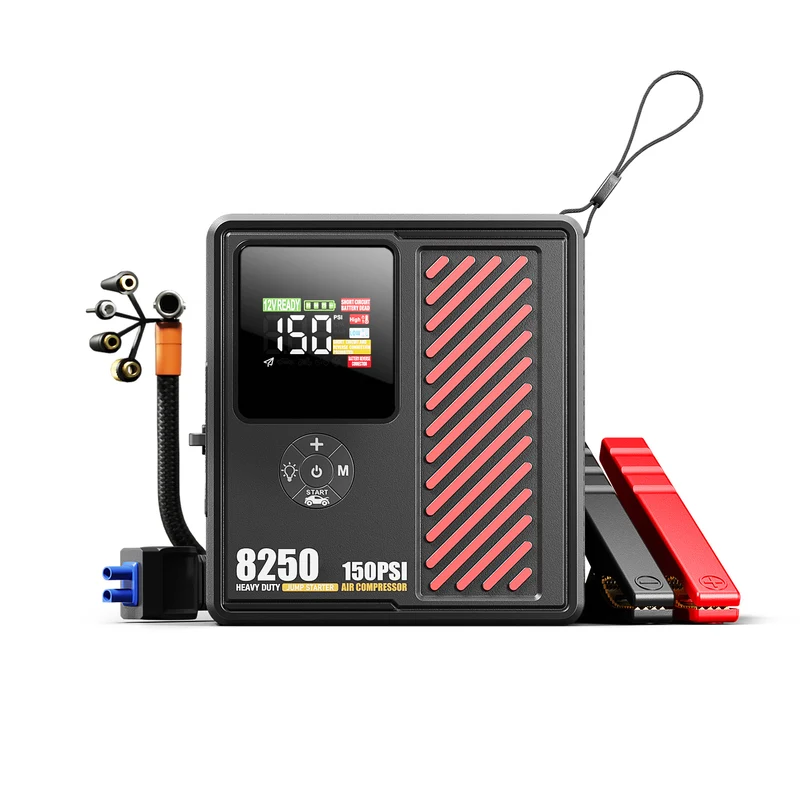 JFEGWO CS02-PRO 8250A Pro Car Battery Jump Starter with Air Compressor
