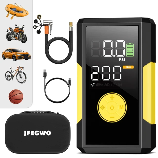 JFEGWO Air 5-200 Portable Air Inflator, Yellow