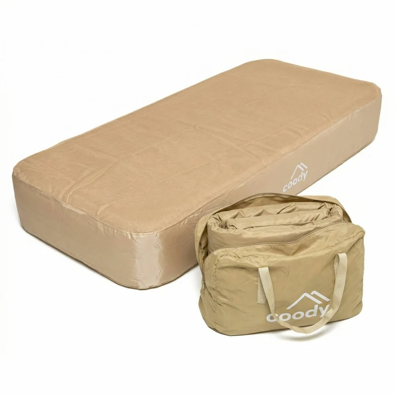 Coody Air Mattress Beige Twin XL (197×91×35 cm) – Premium Air Bed with Built-in Pump
