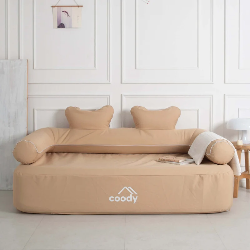 Coody Air Sofa Beige - Inflatable Camping Couch with Built-In Pump
