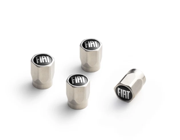 Tyre Valve Kit with Monochrome Fiat Logo