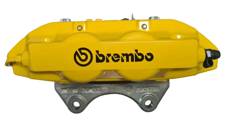 Nearside / Left Front Brake Caliper by Brembo, YELLOW - 500 Abarth (Seconds)