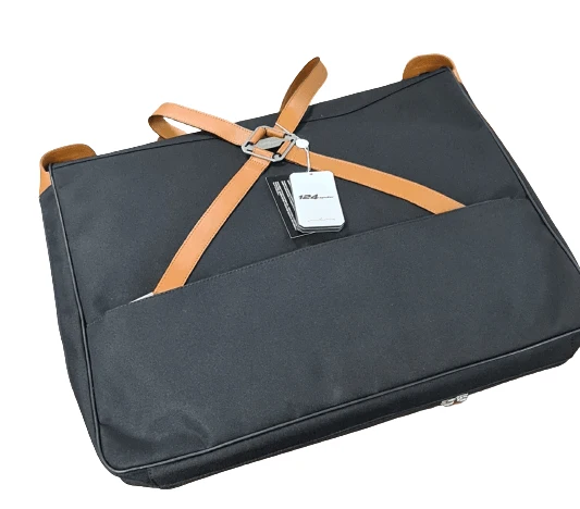 Garment Bag, Black with Tan Piping - 124