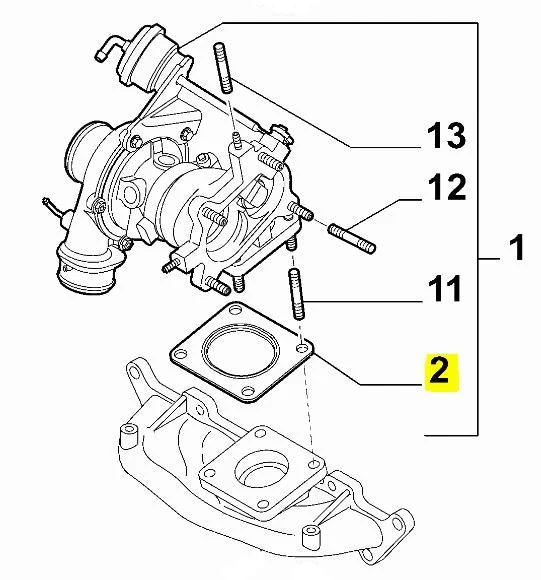 Gasket, Turbo to Inlet Manifold