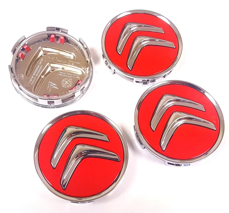 Centre Cap Set, Red - Citroen
