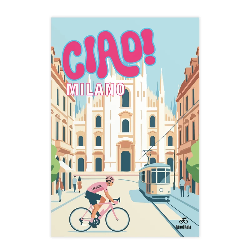 Cartolina Giro d'Italia Ciao Milano