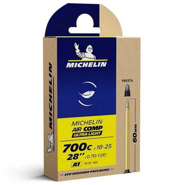 Camera d'aria Michelin Air Comp Ultralight 700x18/25 - Valvola 80 mm