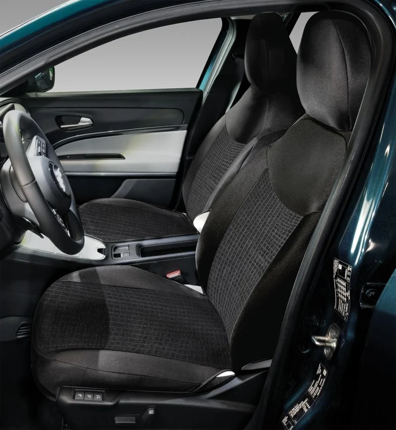 Cora Coprisedili anteriori personalizzati Fiat 600 23> tess. misto cotone nero/mosaico nero