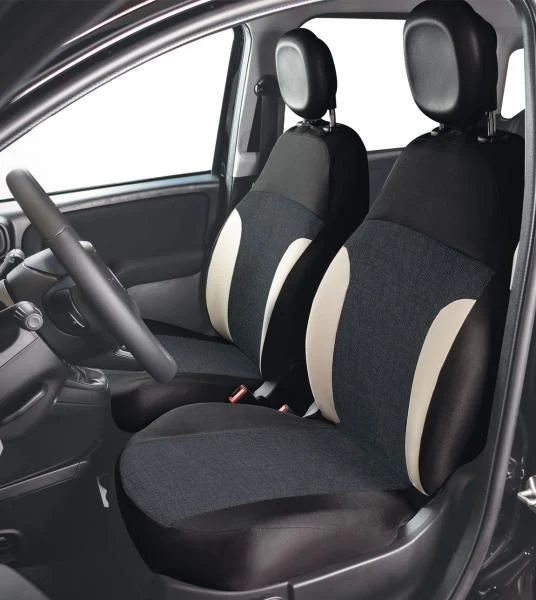 Cora Manufacturing Coprisedili anteriori personalizzati Fiat Pandina 24> tess. misto cotone nero/crema