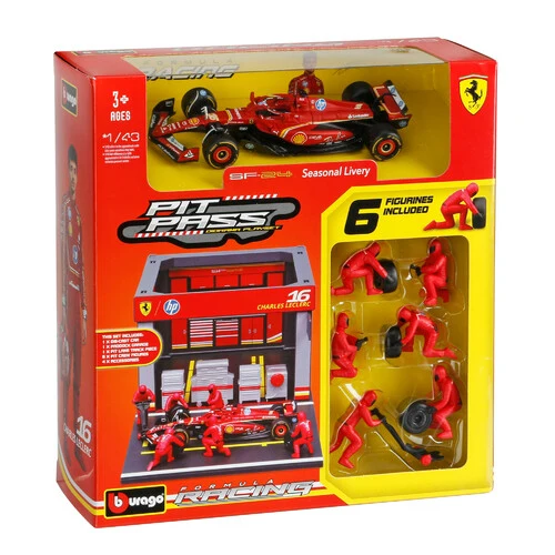 Burago Pit Stop Ferrari SF-24 Leclerc, Burago, scala 1:43