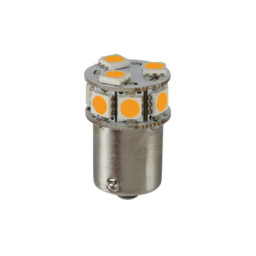 Pilot 24/32V Led series - 10 SMD x 1 chip - (P21W) - BA15s - 20 pz - Busta - Arancio - Doppia polarità - Resistenza incorporata
