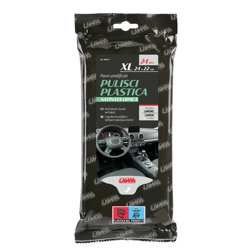 Lampa Panni umidificati pulisci plastica satinata opaca - 24 pz - 24x22 cm 38411