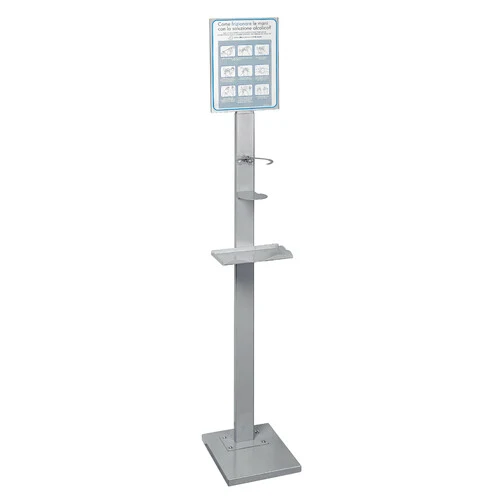 Lampa Piantana per barattolo 100 mm max, con mensola porta guanti o mascherine - 25x153x30 cm 38189