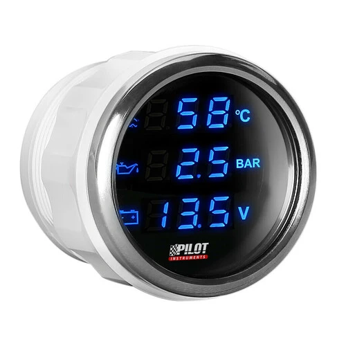 Pilot Black Digital Gauge Series, Manometro 3 in 1 - 2 (52 mm)
