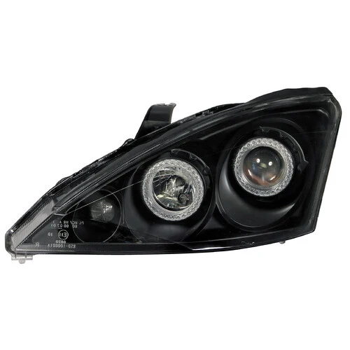 Pilot Coppia fanali anteriori Angel-Eyes - compatibile per Ford Focus (10/00-12/04) - Nero