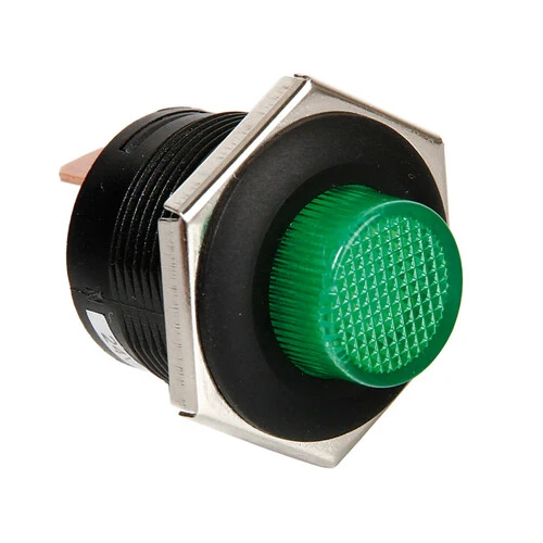 Lampa Interruttore a pulsante con spia a Led - 12/24V - Verde 45539