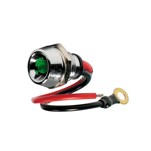 Lampa Spia a Led, in ottone cromato - 12/24V - Verde - 15A 45581